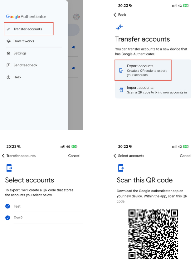 Google Authenticator Export